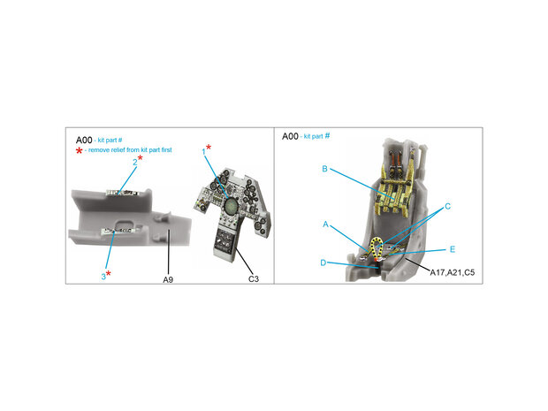 Quinta Studio QD72126 - AV-8A early 3D-Printed & coloured Interior on decal paper (for Airfix kit) - 1:72