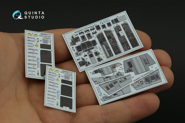 Quinta Studio QD48426 - F-15E 3D-Printed & coloured Interior on decal paper (for Academy kit) - 1:48