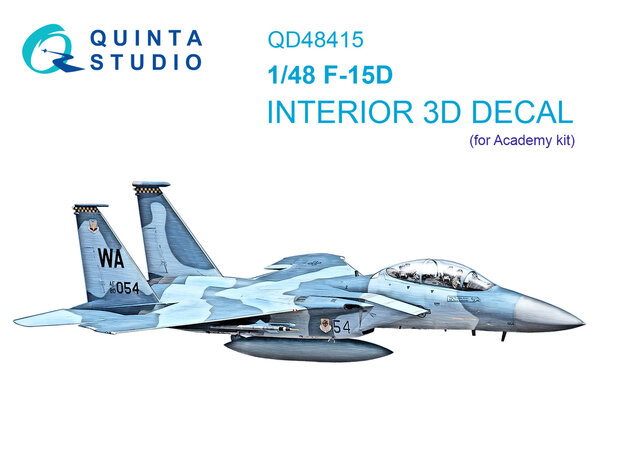 Quinta Studio QD48415 - F-15D 3D-Printed & coloured Interior on decal paper (for Academy kit) - 1:48