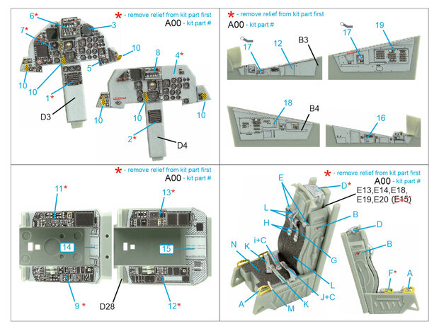 Quinta Studio QD48415 - F-15D 3D-Printed & coloured Interior on decal paper (for Academy kit) - 1:48