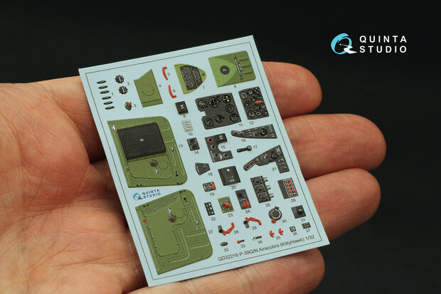 Quinta Studio QD32216 - P-39Q/N Airacobra 3D-Printed & coloured Interior on decal paper (for KittyHawk kit) - 1:32