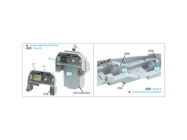 Quinta Studio QD35120 - AH-1Z luminous displays for QD+35119/QDS-35119 sets (for Academy kit) - 1:35