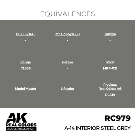 RC979 - A-14 Interior Steel Grey 17ml - [AK Interactive]