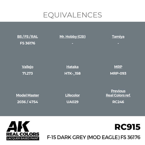 RC915 - F-15 Dark Grey (Mod Eagle) FS 36176 17ml - [AK Interactive]