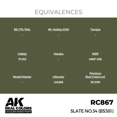 RC867 - Slate No.34 (BS381) 17ml - [AK Interactive]