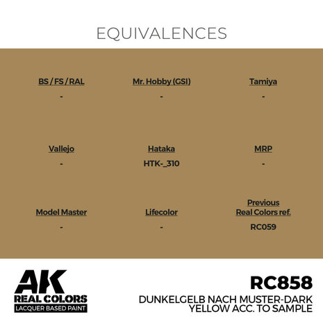 RC858 - Dunkelgelb Nach Muster-Dark Yellow Acc. To Sample 17ml - [AK Interactive]