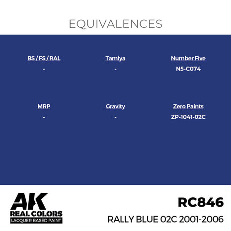 RC846 - Rally Blue 02C 2001-2006 17ml - [AK Interactive]