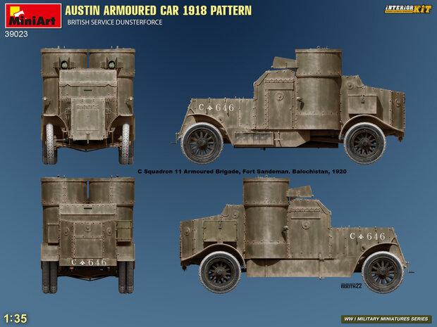 MiniArt 39023 - Austin Armoured Car 1918 Pattern. British Service Dunsterforce. Intererior Kit - 1:35