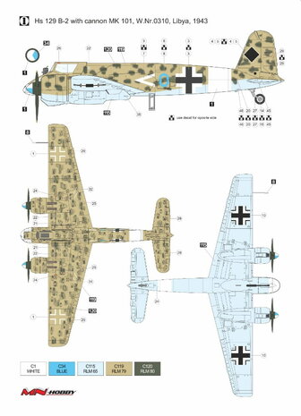 MN Hobby 48MN002 - Henschel Hs 129B-2 with Cannon MK 101 & MK 103 - 1:48