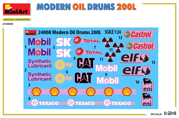 MiniArt 24008 - Modern Oil Drums - 1:24