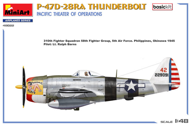 MiniArt 48022 - P-47D-28RA Thunderbolt Pacific Theaters of Operations Basic Kit - 1:48