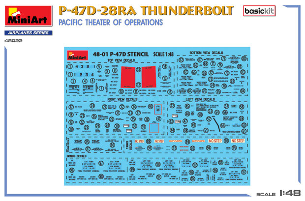 MiniArt 48022 - P-47D-28RA Thunderbolt Pacific Theaters of Operations Basic Kit - 1:48