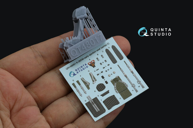 Quinta Studio QR+48061 -  K-36DM Series2 (early) ejection seat (for MiG-29, MiG-31, Su-27, Su-33 aircraft until 2007) (All kits) - 1:48