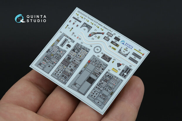 Quinta Studio QDS+32232 -  Tornado ECR Italian 3D-Printed & coloured Interior on decal paper (Italeri) (with 3D-printed resin parts) - Small Version - 1:32