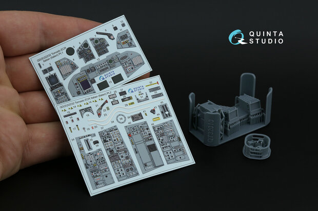 Quinta Studio QDS+32232 -  Tornado ECR Italian 3D-Printed & coloured Interior on decal paper (Italeri) (with 3D-printed resin parts) - Small Version - 1:32