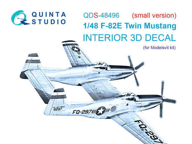 Quinta Studio QDS-48496 -  F-82E Twin Mustang 3D-Printed & coloured Interior on decal paper (Modelsvit) - Small Version - 1:48