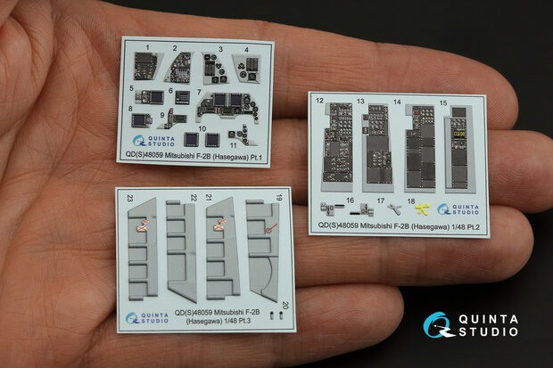 Quinta Studio QDS-48059 -  Mitsubishi F-2B 3D-Printed & coloured Interior on decal paper (Hasegawa) - Small Version - 1:48