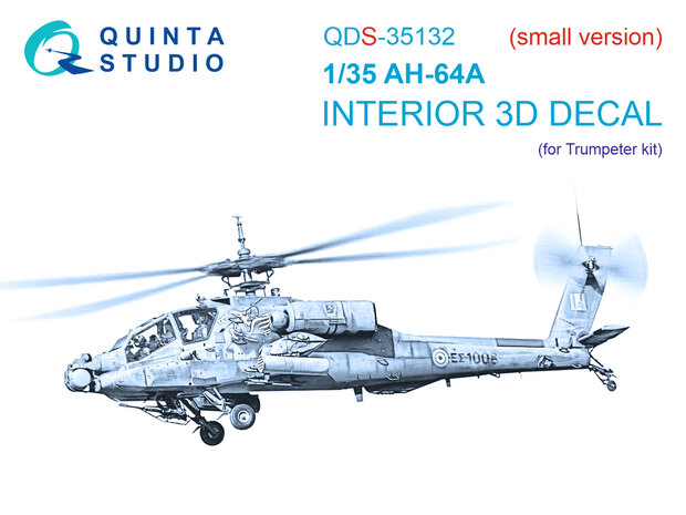 Quinta Studio QDS-35132 -  AH-64A 3D-Printed & coloured Interior on decal paper (Trumpeter) - Small Version -1:35