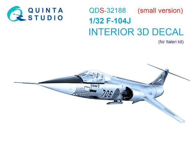 Quinta Studio QDS-32188 -  F-104J 3D-Printed & coloured Interior on decal paper (Italeri) - Small Version - 1:32