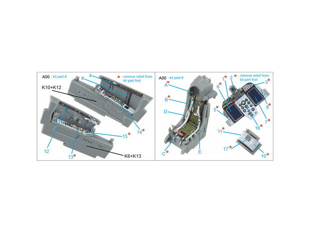 Quinta Studio QD72161 -  MiG-29SMT 3D-Printed & coloured Interior on decal paper (GWH) - 1:72