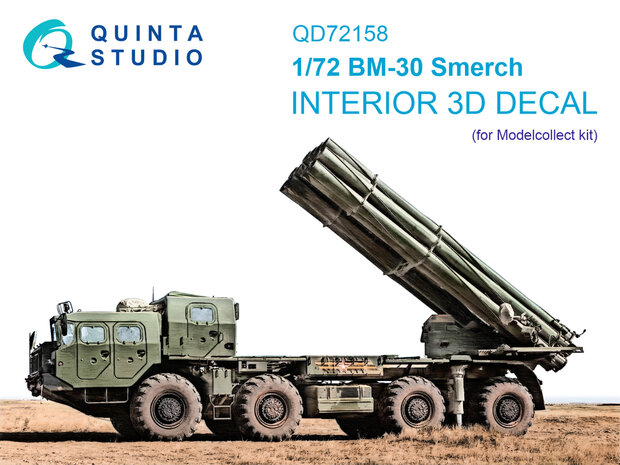 Quinta Studio QD72158 -  BM-30 Smerch 3D-Printed & coloured Interior on decal paper (Modelcollect) - 1:72