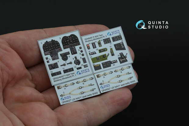 Quinta Studio QD48497 -  F-82H Twin Mustang 3D-Printed & coloured Interior on decal paper (Modelsvit) - 1:48