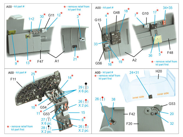 Quinta Studio QD48494 -  B-26B/C Marauder 3D-Printed & coloured Interior on decal paper (ICM) - 1:48