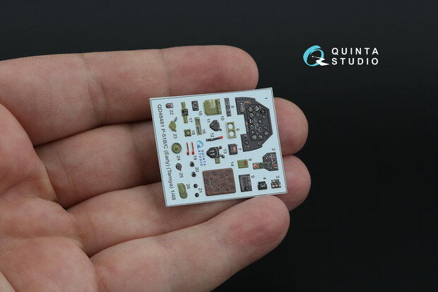 Quinta Studio QD48481 -  P-51B/C (Early) 3D-Printed & coloured Interior on decal paper (Tamiya) - 1:48