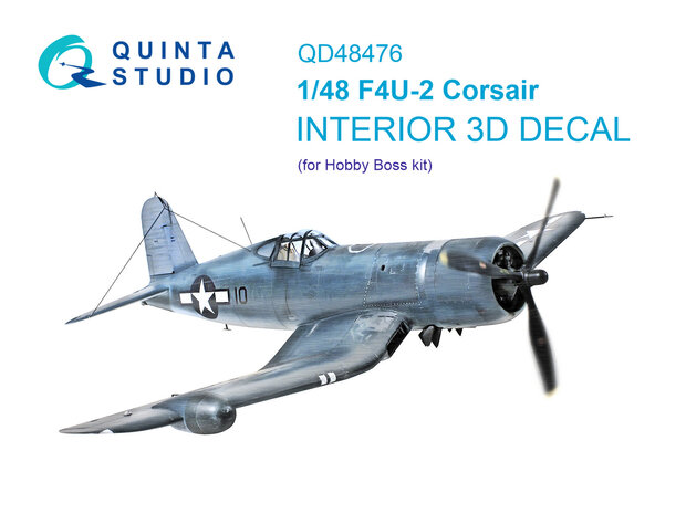 Quinta Studio QD48476 -  F4U-2 Corsair 3D-Printed & coloured Interior on decal paper (Hobby Boss) - 1:48