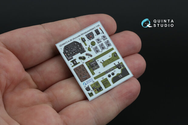 Quinta Studio QD48472 -  A-36 3D-Printed & coloured Interior on decal paper (Accurate Miniatures/Italeri) - 1:48