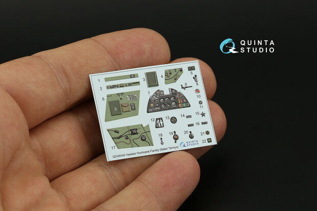 Quinta Studio QD48446 -  Hurricane family 3D-Printed & coloured Interior on decal paper (Italeri/Tamiya) - 1:48