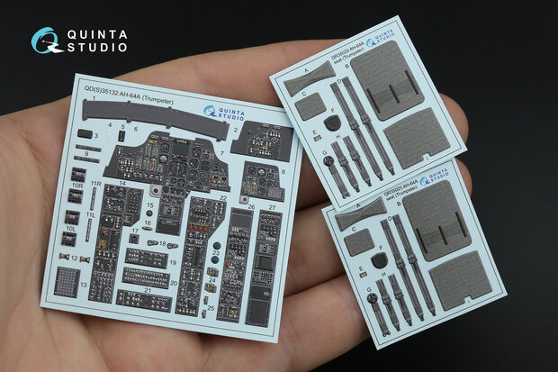 Quinta Studio QD35132 -  AH-64A 3D-Printed & coloured Interior on decal paper (Trumpeter) - 1:35