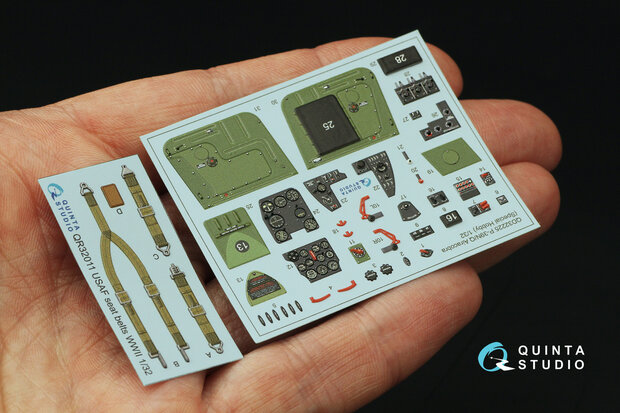 Quinta Studio QD32225 -  P-39Q/N Airacobra 3D-Printed & coloured Interior on decal paper (Special Hobby) - 1:32