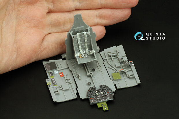 Quinta Studio QD32223 -  P-40M 3D-Printed & coloured Interior on decal paper  (Hasegawa) - 1:32