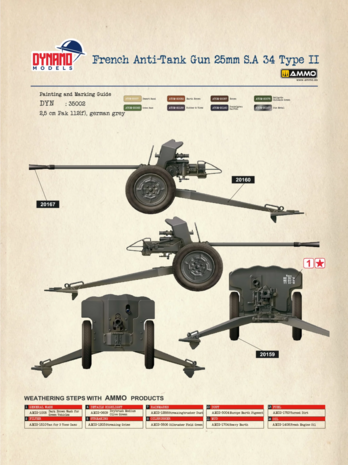 Dynamo Models 35DM002 - French Anti-Tank Gun 25mm S.A 34 Type II - 1:35