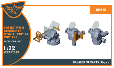 Clear Prop Models CPA72019 - Soviet WWII gun sights (PAK-1, PBP-1A, PBP-1B) - 1:72