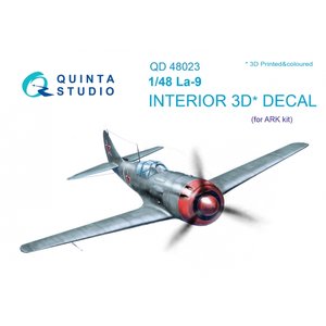 Quinta Studio QD48023 - La-9 3D-Printed & coloured Interior on decal paper (for ARK kit) - 1:48