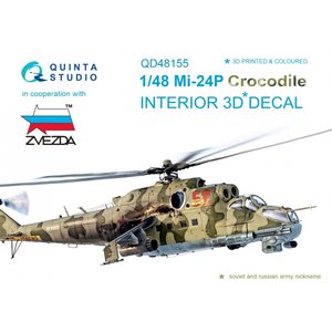 Quinta Studio QD48155 - Mi-24P  3D-Printed & coloured Interior on decal paper (for Zvezda kit) - 1:48