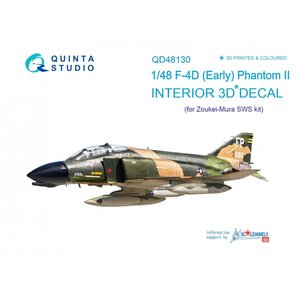 Quinta Studio QD48130 - F-4D early 3D-Printed & coloured Interior on decal paper (for ZM SWS kit) - 1:48