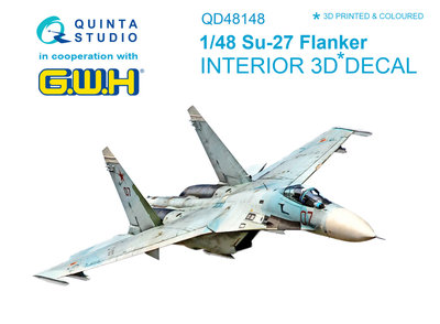 Quinta Studio QD48148 - Su-27 3D-Printed & coloured Interior on decal paper (for GWH kit) - 1:48