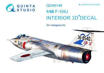 Quinta Studio QD48149 - F-104J 3D-Printed & coloured Interior on decal paper (for Hasegawa kit) - 1:48