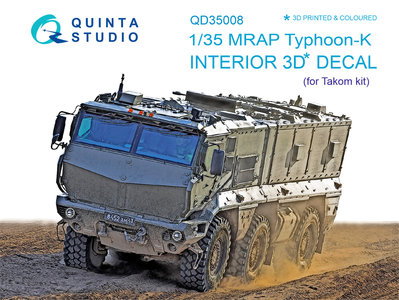 Quinta Studio QD35008 - MRAP Typhoon-K 3D-Printed & coloured Interior on decal paper (for Takom kit) - 1:35