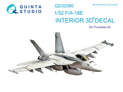 Quinta Studio QD32080 - F/A-18E  3D-Printed & coloured Interior on decal paper (for Trumpeter kit) - 1:32