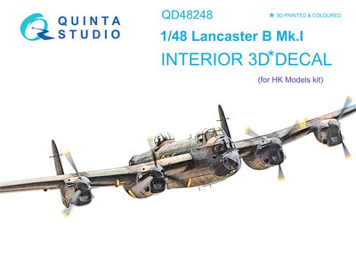 Quinta Studio QD48248 - Lancaster B Mk.I 3D-Printed & coloured Interior on decal paper (for HK Models kit) - 1:48