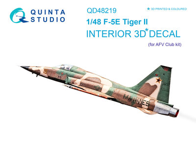 Quinta Studio QD48219 - F-5E 3D-Printed & coloured Interior on decal paper (fot AFV club kit) - 1:48