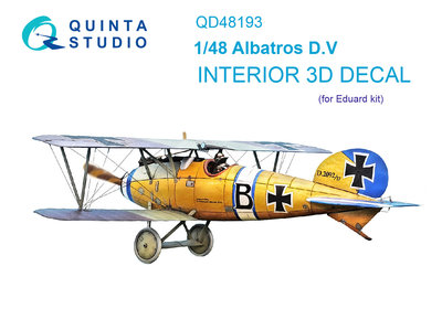 Quinta Studio QD48193 - Albatros D.V 3D-Printed & coloured Interior on decal paper (for Eduard kit) - 1:48