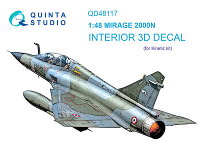 Quinta Studio QD48117 - Mirage 2000N 3D-Printed & coloured Interior on decal paper (for Kinetic kit) - 1:48