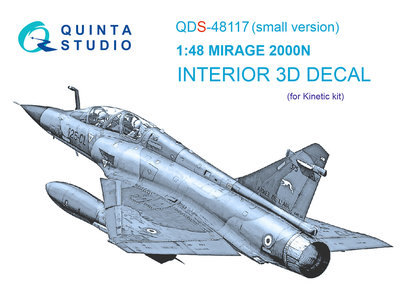 Quinta Studio QDS-48117 - Mirage 2000N 3D-Printed & coloured Interior on decal paper (for Kinetic kit) - Small Version - 1:48