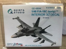 Quinta Studio QD48044 - F/A-18C (early) 3D-Printed & coloured Interior on decal paper (for Kinetic kit) - 1:48