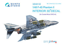 Quinta Studio QD48132 - F-4S 3D-Printed & coloured Interior on decal paper (for ZM SWS kit) - 1:48